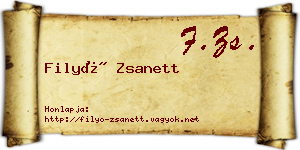Filyó Zsanett névjegykártya